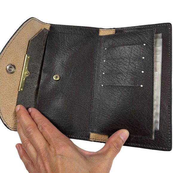 Womens Vtg Hand Tooled Leather Wallet "Lacy" Snap Closure 7x4 Super Clean! - Picture 8 of 10